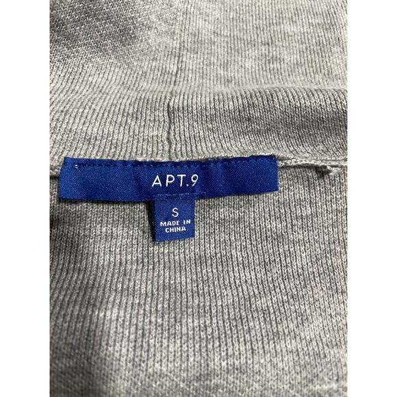 Apt 9 Womens Sz S Open Front Long Sleeve Sweater Cardigan Gray Tan White Striped - Picture 10 of 10